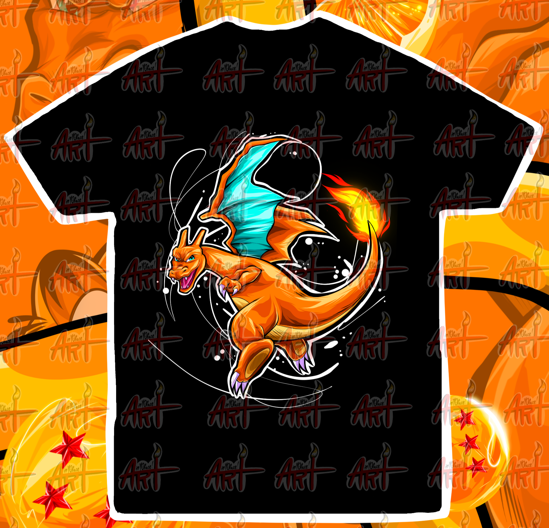 Orange All Stars Dragon 2 Graphic Tee