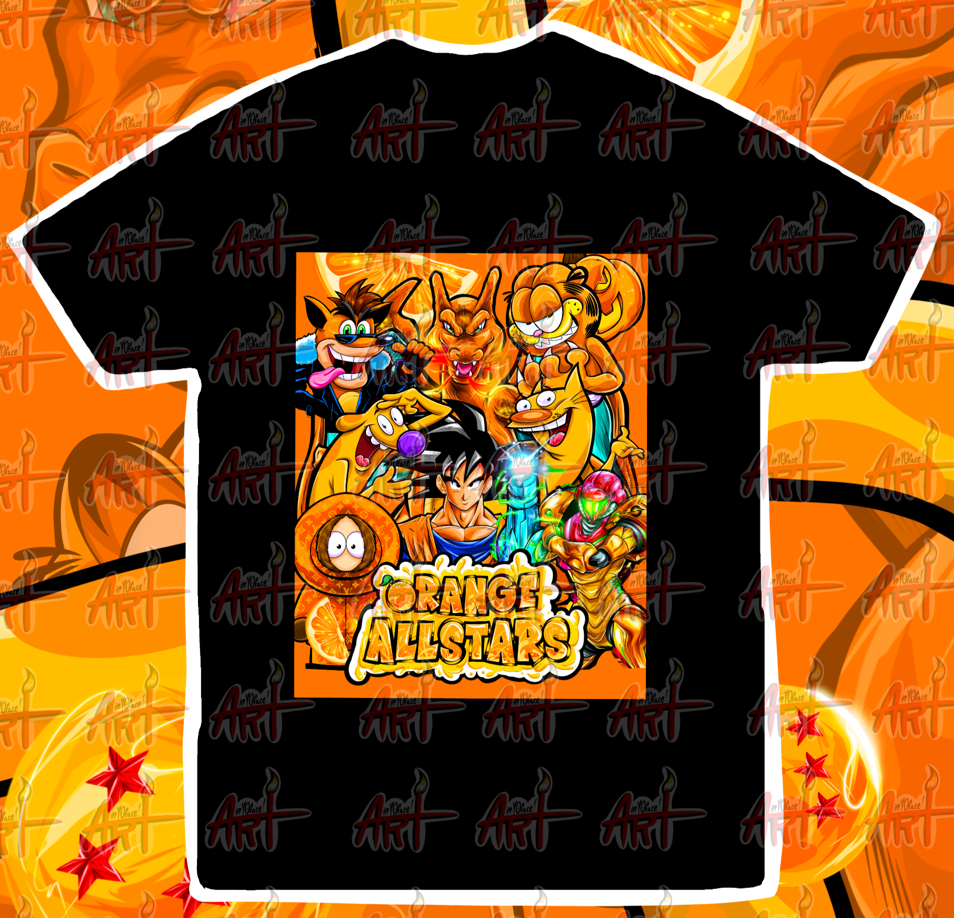 Orange All Stars Graphic Tee