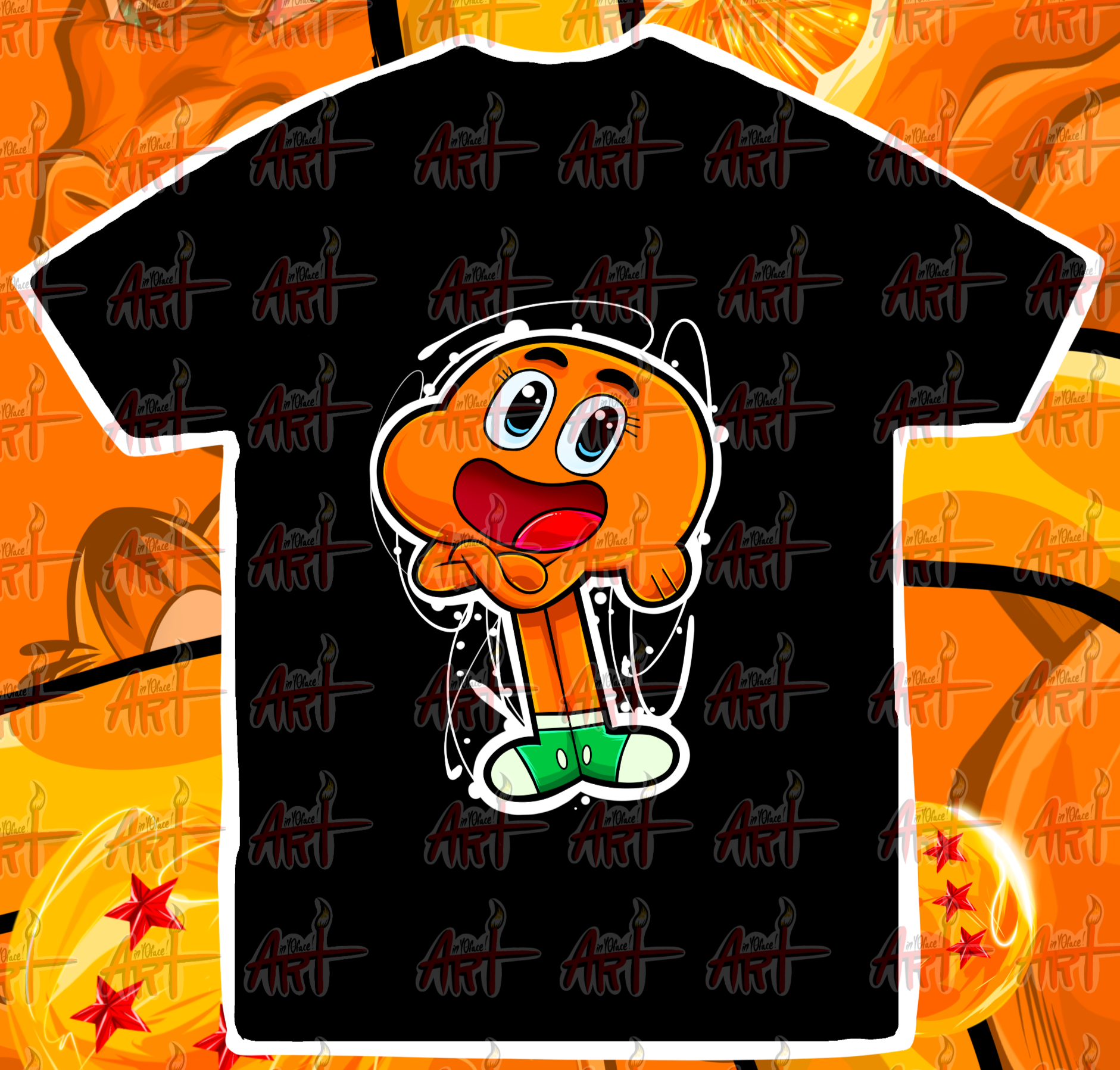 Orange Allstars Fish Graphic Tee